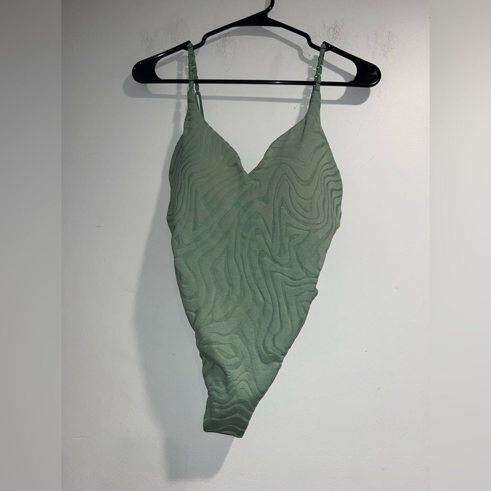 SEAFOLLY SecondWave V neck one piece swimsuit in Palm Green NWT